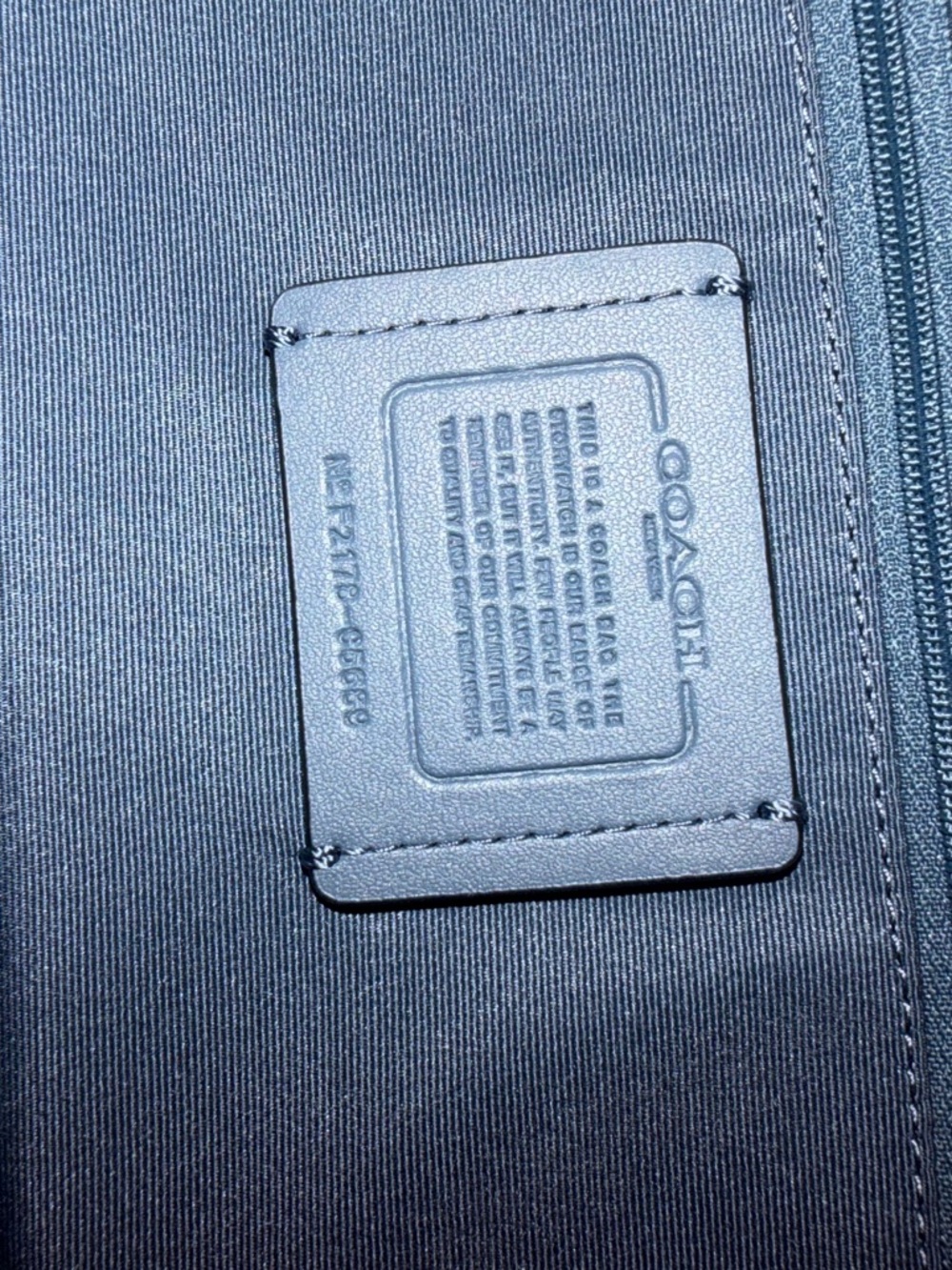 Coach Navy Leather & Suede Tote with Crossbody Strap - Picture 2 of 3